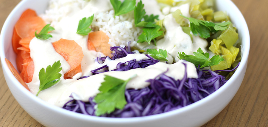 bouddha bowl sauce haricot blanc cajou vegan la petite okara marion lagardette